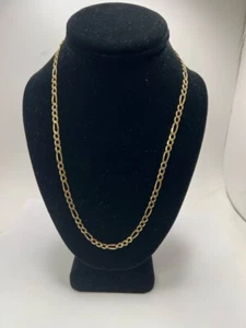 21.5" 10K FIGARO LONK CHAIN YELLOW GOLD 14.6G (TDW038543) - Picture 1 of 6