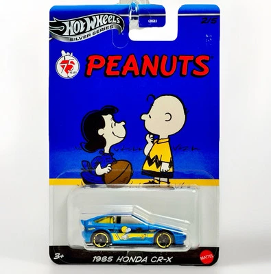2025 Hot Wheels Peanuts 1985 Honda CR-X Silver Series 75 Years Free Shipping - Image 1 of 4