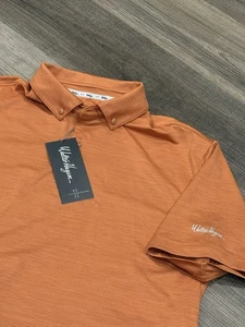 Walter Hagen Performance 11 polo golf manica corta arancione a righe uomo piccola - Foto 1 di 7