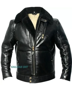 Men's B3 Bomber Aviator Genuine Leather Jacket Real SheepSkin Pilot Flying Coat - Picture 1 of 5