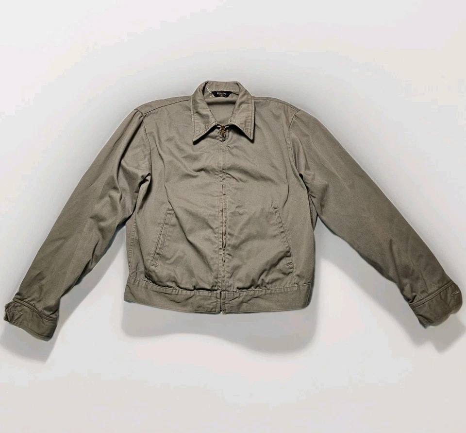 复古 20 世纪 60 年代 LEE Chtopa 斜纹夹克 42 长罕见 Union Made TALON Sanforized — 第 1/4 张图片