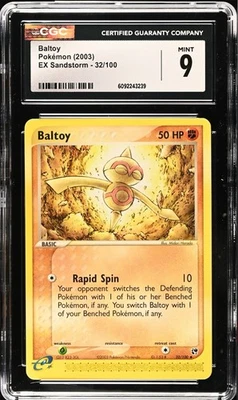 CGC 9 MINT Baltoy 32/100 Ex Sandstorm Vintage 2003 Pokemon Card - Image 1 of 2