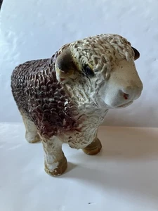 1949 Hereford Bull Chalkware Statue/Coin Bank Omaha  W/Plug Nebraska Antique - Picture 1 of 10