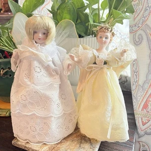 Lote de adornos de árbol de Navidad vintage años 80 Kurt Alder Angel encaje victoriano sin luces - Imagen 1 de 10