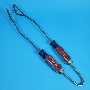 Vintage CRAFTSMAN Tongs Grill BBQ Kitchen Utensil Tool Handle Red Blue - Picture 1 of 10
