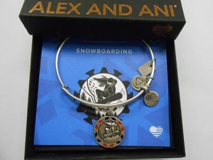 Alex And Ani Team USA Snowboard Armreif Armband Rafaelian Silber Nwtbc - Bild 1 von 5