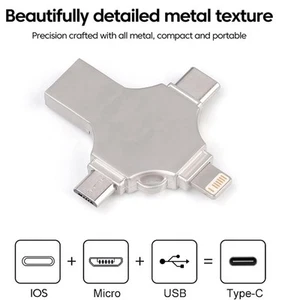 4in1 Tragbares Flash-Laufwerk USB3.0 Memory Stick OTG für iPhone Android PC Mac - Bild 1 von 9