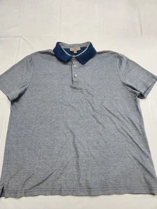 Canali Polo Shirt Mens 54 Medium Large Contrast Collar Italy Casual Preppy - Picture 1 of 9