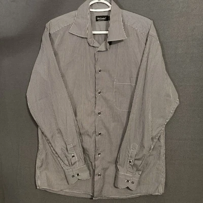 Camisa de vestir St Croix de algodón manga larga negra blanca Italia para hombre L Preppy Foto 1 de 4