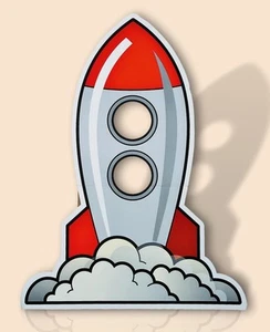 Space Ship Stand-Behind Cardboard Stand-Up Open Window Holes Party Decor 5-Ft H - Picture 1 of 7