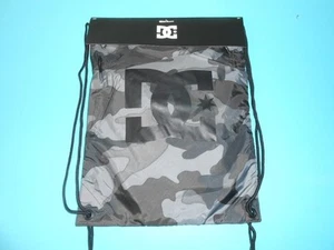 RARO! De colección NOS DC Zapatos NEGRO CAMUFLAJE Cuerda Cincha Mochila Bolso para Libros S151 - Imagen 1 de 5