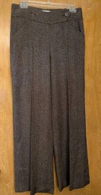 Pantalones de tweed marrón Studio M para mujer, talla 2, excelente estado Foto 1 de 4
