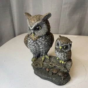 Vintage Keramik Eule mit Baby auf einem Ast Figur Top Zustand 🔥 - Bild 1 von 8