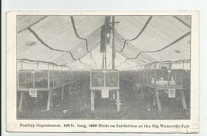 Postal Exposición ME del Departamento Avícola Big Waterville Central Maine 1911 - Imagen 1 de 2