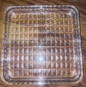 RARE VTG Jeannette Glass Windsor Diamond 8 1/2" Relish Tray Clear - Picture 1 of 1
