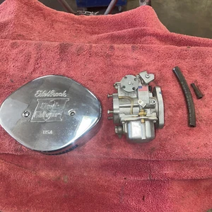 EDELBROCK Qwiksilver 38mm Carburetor with air cleaner Harley Davison vtg evo - Picture 1 of 12