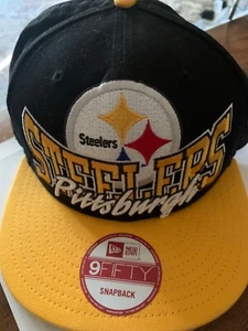 Pittsburgh Steelers New Era 9Fifty Snap Black Gold Bill Rare Hard To Find - Picture 1 of 4