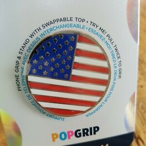 ♨️ PopSockets Phone Grip Enamel AMERICAN FLAG POPGRIP PopSocket - Swappable Top