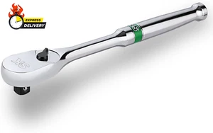 1/4" Drive Ratchet Handle, Pear Head, 90-Tooth Ratchet, Alloy Steel, with Contou - Picture 1 of 12