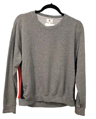 Suéter pulôver listrado Sundry feminino tamanho 0 cinza oversized gola redonda LS - Imagem 1 de 4