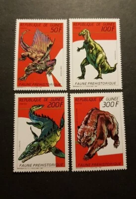 Sello Guinea Fauna Prehistórica Animales Naturaleza Nº 832/835 Nuevo ** Lujo MNH 1987 Foto 1 de 3