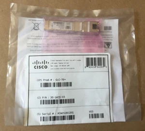 Module émetteur-récepteur SFP+ Cisco 30-1475-03 GLC-TE Gbic 1000 Base-T TJ-45 authentique - Photo 1/3