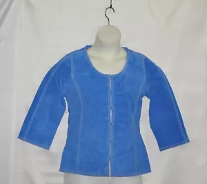 Linea by Louis Dell'Olio Suede Jacket w/ Contrast Stitching Size S Blue - Picture 1 of 2
