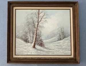 Moncrief French Artist Oil Painting / Winter Snow Landscape Woods Forest ~ 20x24 - Picture 1 of 11
