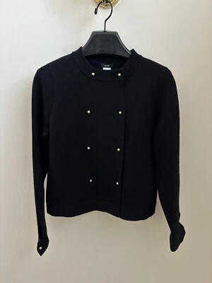 NEW ~ 2006 ~J Crew Double Breasted 100% Merino Wool Sweater Jacket Black Small - Image 1 of 4
