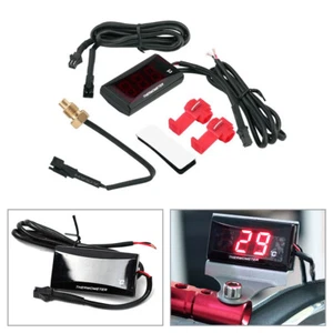 Digital Motorrad Kühlwasser Temperaturanzeige Thermometer Sensor LCD Rot DC 12V - Bild 1 von 12