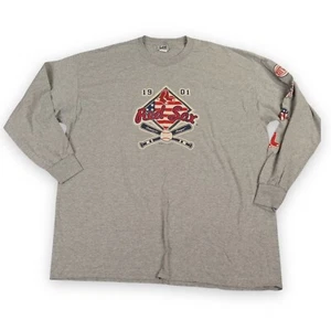 VTG Boston Red Sox Shirt Mens XXL Gray Lee Sport Logo Arm Hits 2004 American - Picture 1 of 11