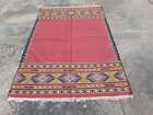 Vintage Handmade Traditional Geometric Kilim Floor Rug Carpet 239x157cm