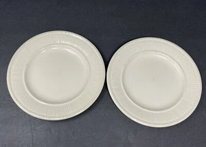 Wedgwood Edme 6.25" Bread Plates Off White Ribbed Set of 2 - Picture 1 of 8