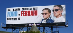 FORD VS FERRARI HUGE ORIGINAL 26'X11' MOVIE POSTER BILLBOARD - Picture 1 of 20