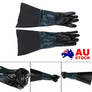 2X Sandblasting Gloves Work Gloves For Sandblaster Sand Blast Cabinet 60cm NEW - Picture 1 of 11