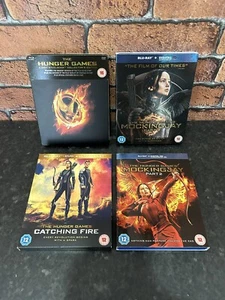 The Hunger Games Blu Ray Bundle All With Slipcases, Art Cards & Steel Book - Picture 1 of 3