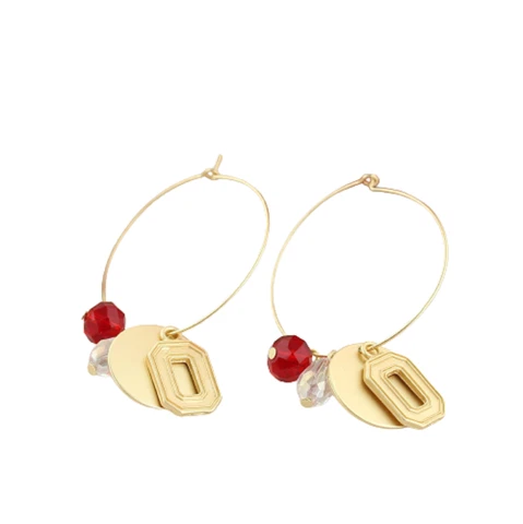 Ohio State Buckeyes Matte Gold Logo Hoop Earrings Cover