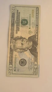 Billete de 20 dólares de la Reserva Federal Trinaria con número de serie bajo. - Imagen 1 de 2