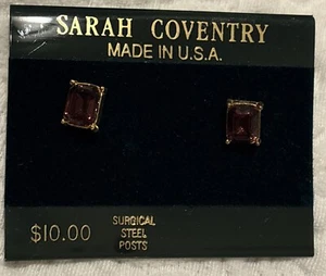 Vintage/Neu Sarah COVENTRY OHRSTECKER Gold und Lila/Amethyst - Bild 1 von 3