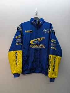 Subaru Racing Jacket Men Size XXL Blue Yellow World Rally Team Embroidered - Picture 1 of 12