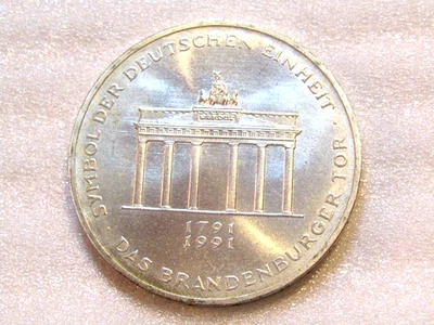 Alemania/Alemania 1991 10 marcos de plata sin circular con certificado de autenticidad moneda unificación de Alemania Foto 1 de 4