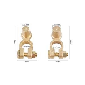 Replacement Brass Car Battery Terminals with Positive and Negative Ends - Picture 1 of 12