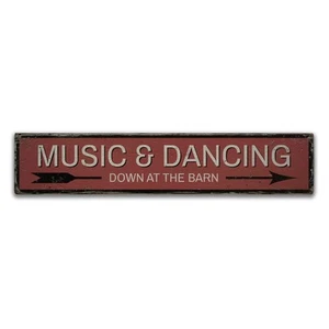 Dancing Barn Vintage Distressed Sign, Personalized Wood Sign - Picture 1 of 2