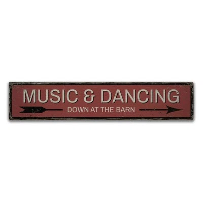 Dancing Barn Vintage Distressed Sign, Personalized Wood Sign - Image 1 of 2