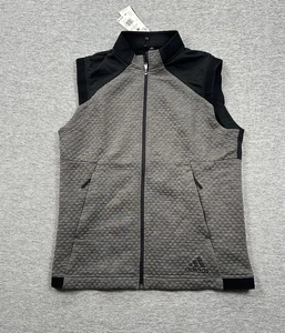 Adidas Vest Mens Medium Gray Black Full Zip Cold.Rdy Golf Performance Stretch - Picture 1 of 9