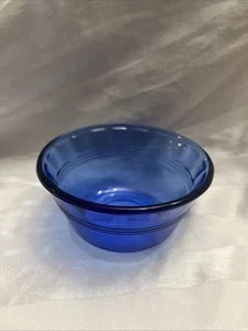 Taza de natillas de vidrio azul cobalto vintage Pyrex 463 un cuenco - Imagen 1 de 5