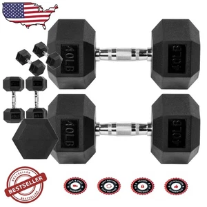 Par de mancuernas recubiertas de goma 40 lb - Ultimate Workout Essential - Imagen 1 de 8