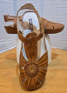 Pikolinos Puerto Vallarta Women's Brown Leather Sandals EU37/US7 Preppy Leather - Picture 1 of 10