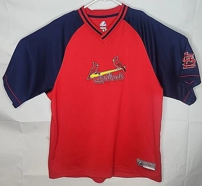 Majestic MLB Cardenales de San Luis Camiseta Bordada de Béisbol Camiseta para Hombres Grande  Foto 1 de 2