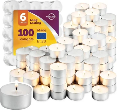 MontoPack Unscented White Tealight Candles Bulk [100] | 6 100 Pack,  - Image 1 of 4